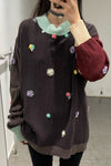 YANYAN KNITS Cotton necklace with stone and charm YYK-YYW24-1832A-PINSE-F Colorblock YYK-YYW24-1851
